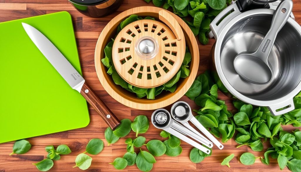 kitchen tools for healthy spinach dishes